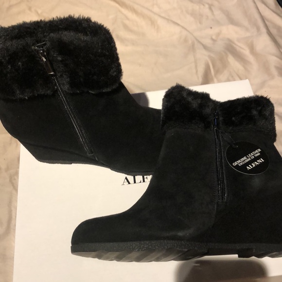 NWT Alfani Black Genuine Leather 9M boots - Picture 7 of 7